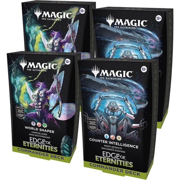 Magic The Gathering Edge of Eternities Commander Deck Bundle 2 of Each Deck (2 World Shaper + 2 Counter Intelligence)